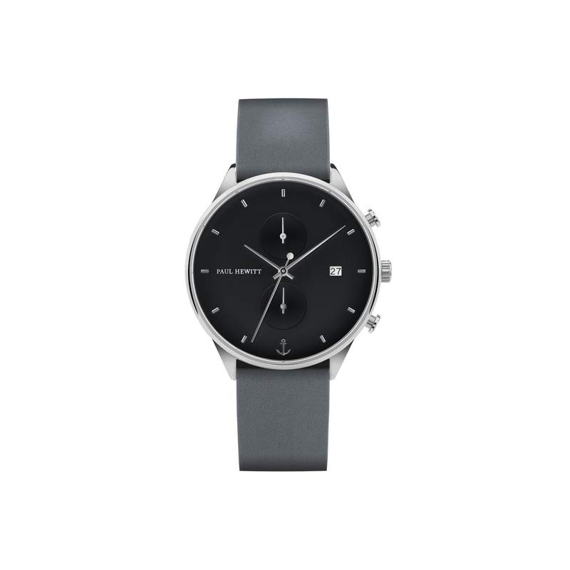 Montre Paul Hewitt homme chronographe acier cuir - vue 1