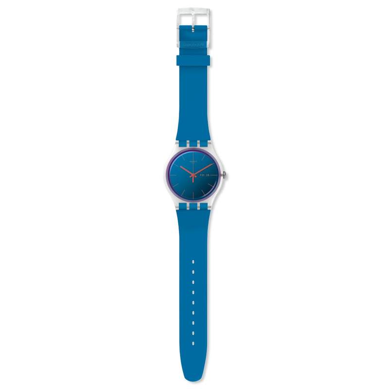 Montre Swatch New Gent biosourced Polablue matériaux biosourcés bleus - vue D1