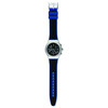 Montre Swatch New Irony Chrono Blue grid homme acier bracelet caoutchouc bleu - vue VD1
