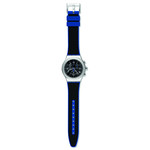 Montre Swatch New Irony Chrono Blue grid homme acier bracelet caoutchouc bleu - vue D1
