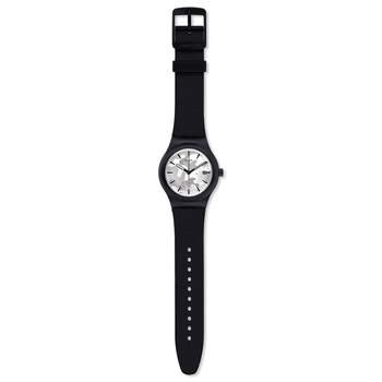 Swatch Irony herenhorloge zwart siliconen kunststof