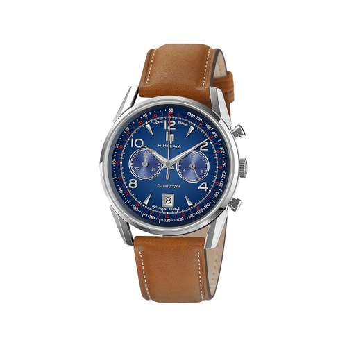 Montre Lip homme chronographe acier cuir marron