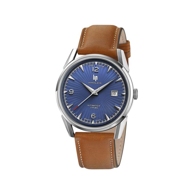 Montre Lip homme automatique acier cuir marron - vue 1