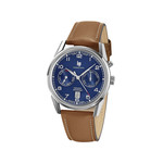 Lip Men's Automatic Watch in Steel with Brown Leather Strap - View 1