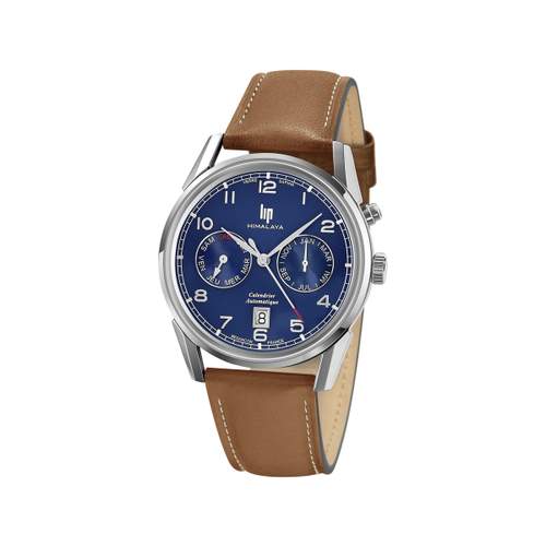 Montre Lip homme automatique acier cuir marron