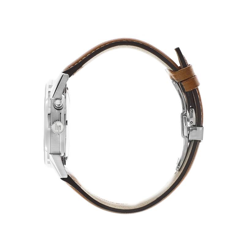 Montre Lip homme automatique acier cuir marron - vue 2