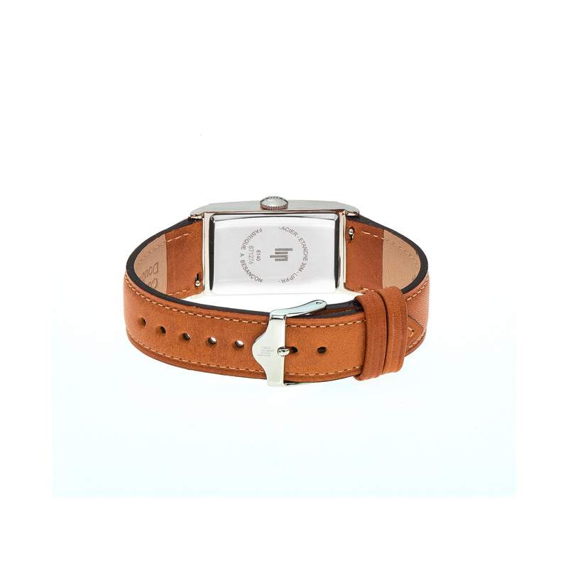 Montre Lip homme acier cuir marron - vue 3