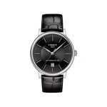 Montre Tissot homme automatique acier cuir noir - vue 1