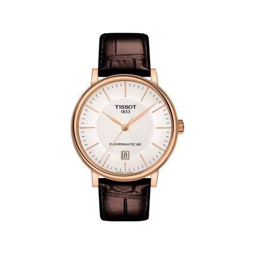 Montre Tissot homme automatique acier cuir marron