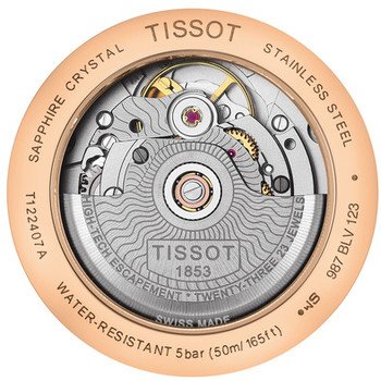 Montre Tissot homme automatique acier cuir marron