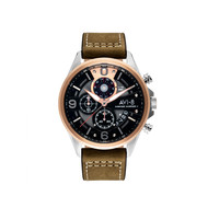 Montre AVI-8 homme chronographe acier cuir brun