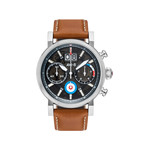 Montre AVI-8 homme chronographe acier cuir marron - vue 1