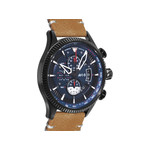 Montre AVI-8 homme chronographe acier cuir marron - vue 2