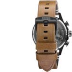 Montre AVI-8 homme chronographe acier cuir marron - vue D3