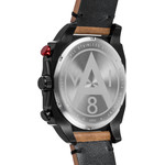 Montre AVI-8 homme chronographe acier noir cuir - vue 3
