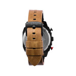 Montre AVI-8 homme chronographe acier noir cuir - vue D2
