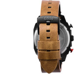 Montre AVI-8 homme chronographe acier noir cuir - vue D3