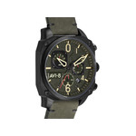 Montre AVI-8 homme chronographe acier noir cuir - vue 2