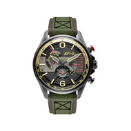 Montre AVI-8 homme chronographe acier cuir vert
