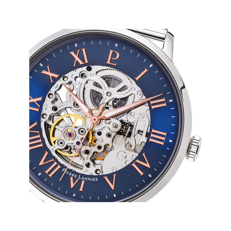 Coffret montre Pierre Lannier homme automatique acier cuir - vue D2