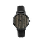 Montre Pierre Lannier homme acier gris cuir noir - vue 1