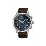 Montre Citizen homme chronographe acier cuir - vue 1