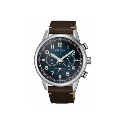 Montre Citizen homme chronographe acier cuir - vue 1