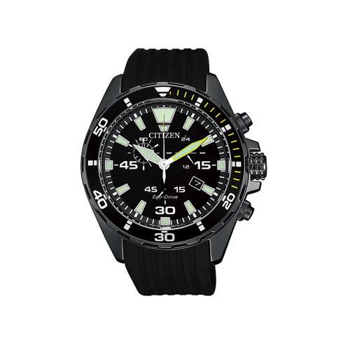 Montre Citizen homme acier caoutchouc noir