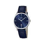 Montre Festina homme acier cuir bleu - vue 1