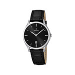 Montre Festina homme acier cuir noir - vue 1