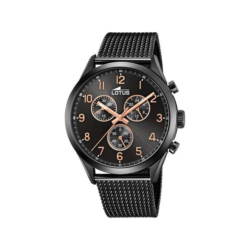 Montre Lotus homme chronographe acier noir