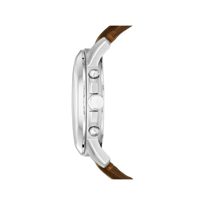 Montre Fossil homme acier cuir marron - vue 2