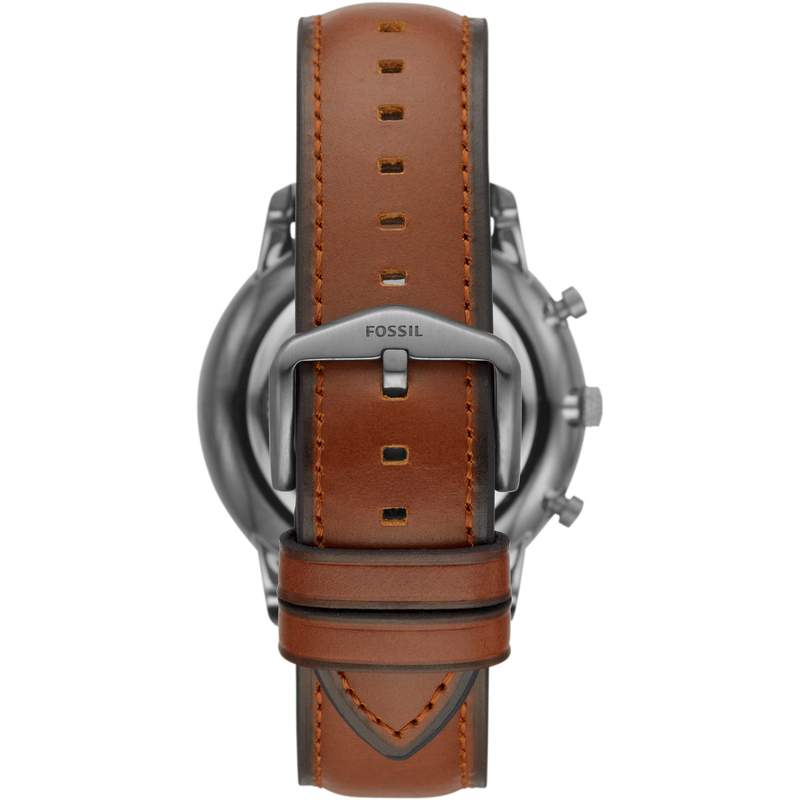 Montre Fossil Grant homme chronographe acier cuir marron - vue 3