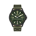 Montre AVI-8 homme acier cuir vert - vue 1