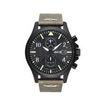 Montre AVI-8 homme chronographe acier cuir gris - vue 1