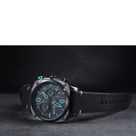 Montre AVI-8 homme chronographe acier noir cuir - vue D3