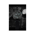 Montre AVI-8 homme chronographe acier noir cuir - vue D4
