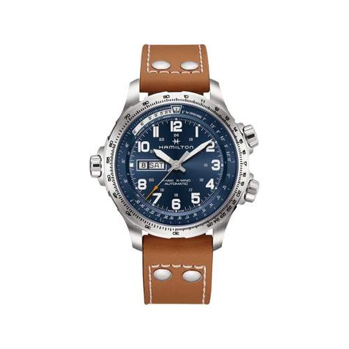 Hamilton khaki aviation cuir acier