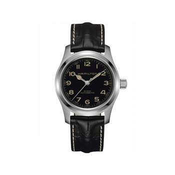 Hamilton Khaki Field herenhorloge van staal en leer