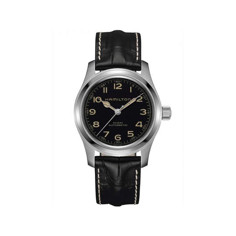 Montre Hamilton khaki field homme acier cuir - vue 1