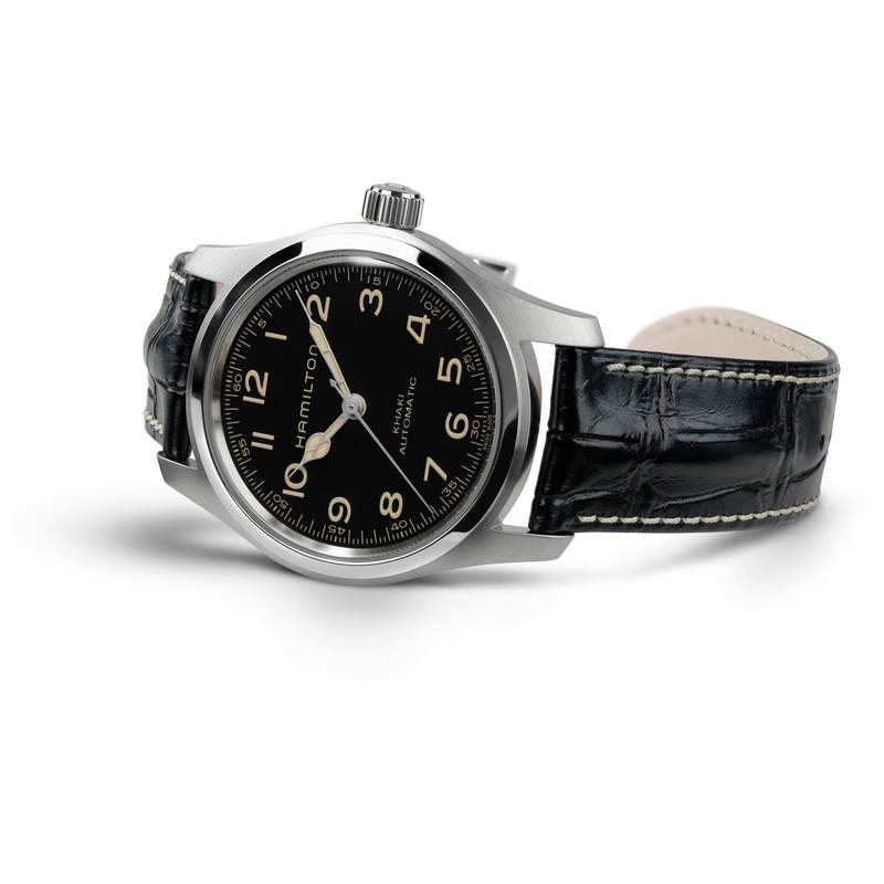 Montre Hamilton khaki field homme acier cuir - vue 4