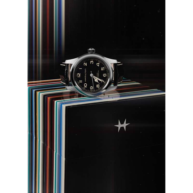 Montre Hamilton khaki field homme acier cuir - vue D3