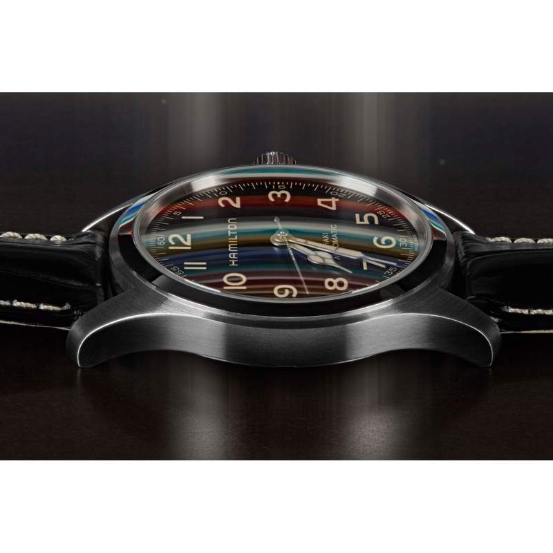 Montre Hamilton khaki field homme acier cuir - vue D6