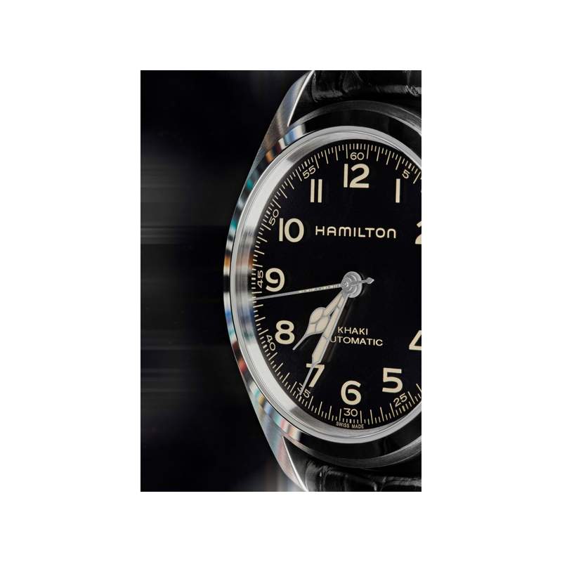 Montre Hamilton khaki field homme acier cuir - vue D9