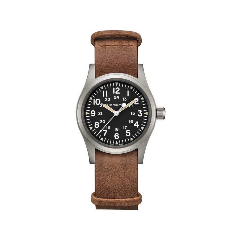 Montre Hamilton khaki field mecanique acier cuir - vue 1