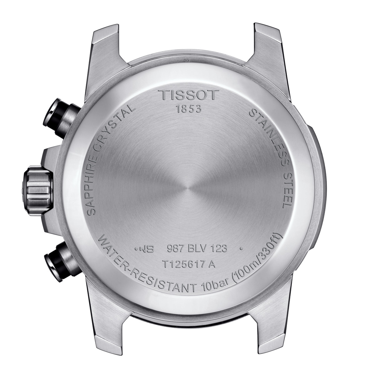 Montre Tissot homme chronographe  acier cuir noir - vue D1