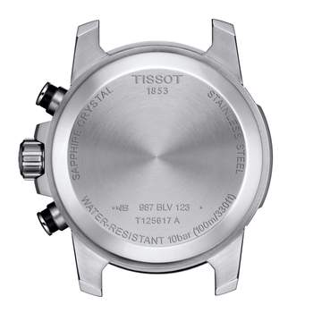 Tissot heren chronograaf stalen horloge zwart leer