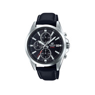 Montre Casio homme acier cuir noir