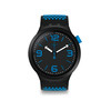 Montre Swatch mixte plastique silicone noir bleu - vue V1