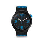 Montre Swatch mixte plastique silicone noir bleu - vue 1